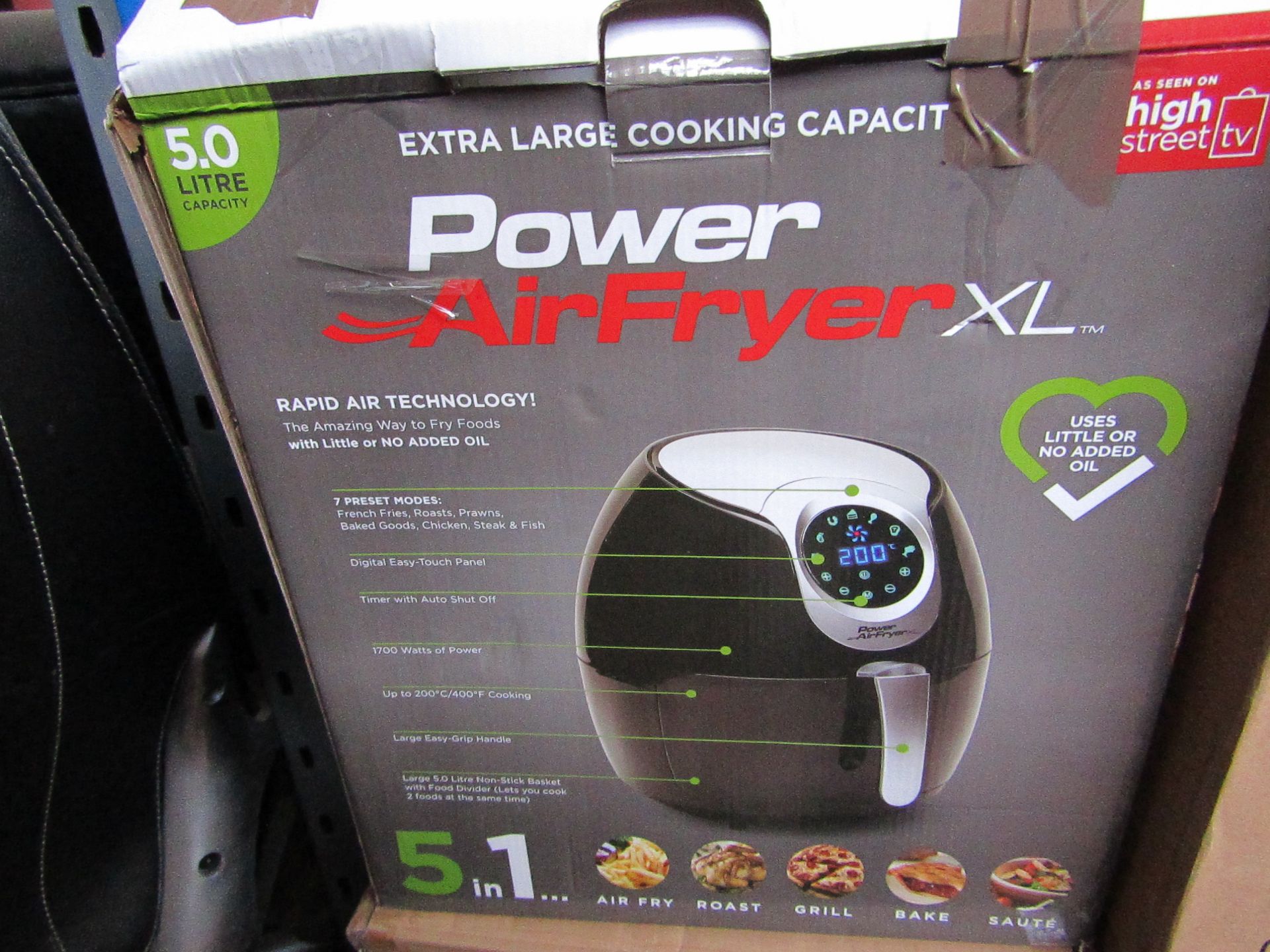 | 4X | POWER AIR FRYER XL 5LTR | UNCHECKED AND BOXED SOME MAY BE IN NON PICTURE BROWN BOXES| NO