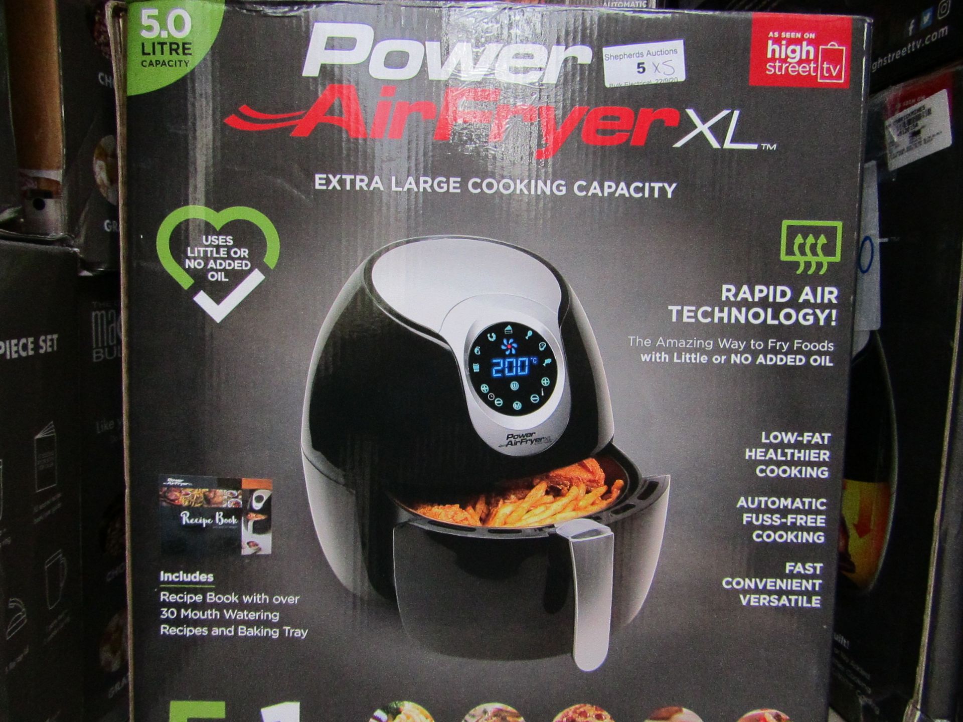 | 5X | POWER AIR FRYER XL 5LTR| UNCHECKED AND BOXED SOME MAY BE IN NON PICTURE BROWN BOXES| NO