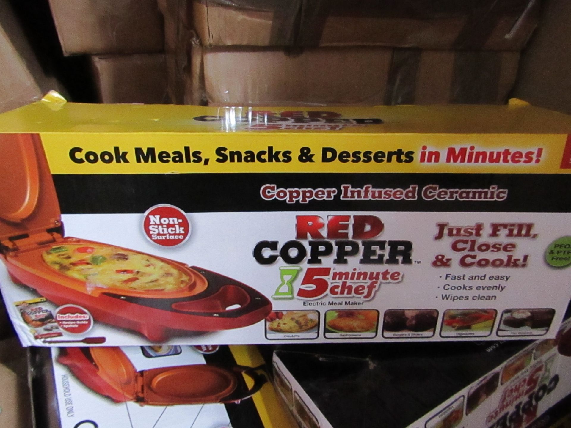 | 5X | RED COPPER CHEF ELECTRIC MEAL MAKERS | UNCHECKED AND BOXED | NO ONLINE RESALE | SKU