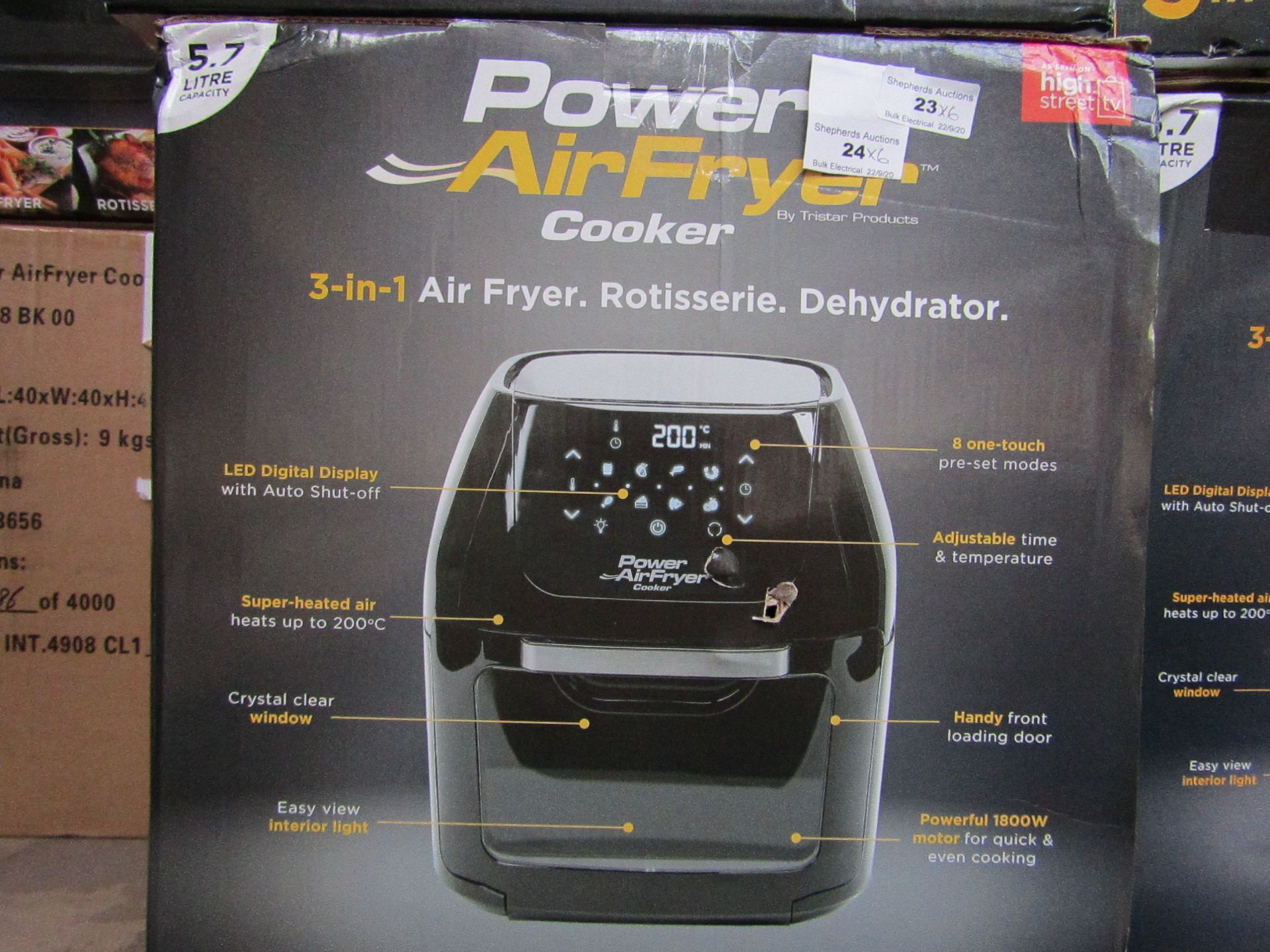 | 6X | POWER AIR FRYER COOKERS 5.7 LITRES | UNCHECKED AND BOXED SOME MAY BE IN NON PICTURE BROWN