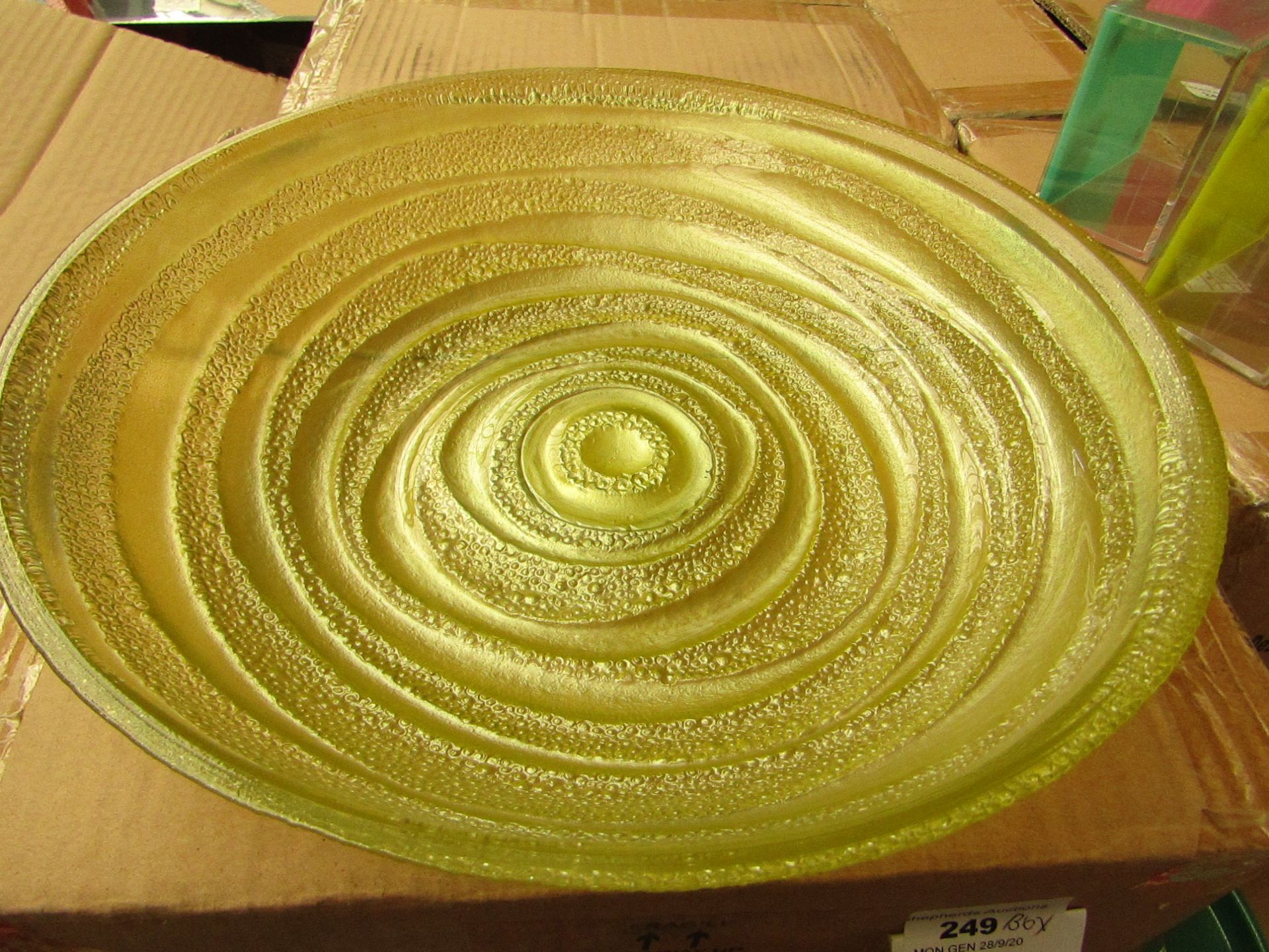 Box of 3 Swirl Glass Bowl's Green - Unchecked & Boxed.