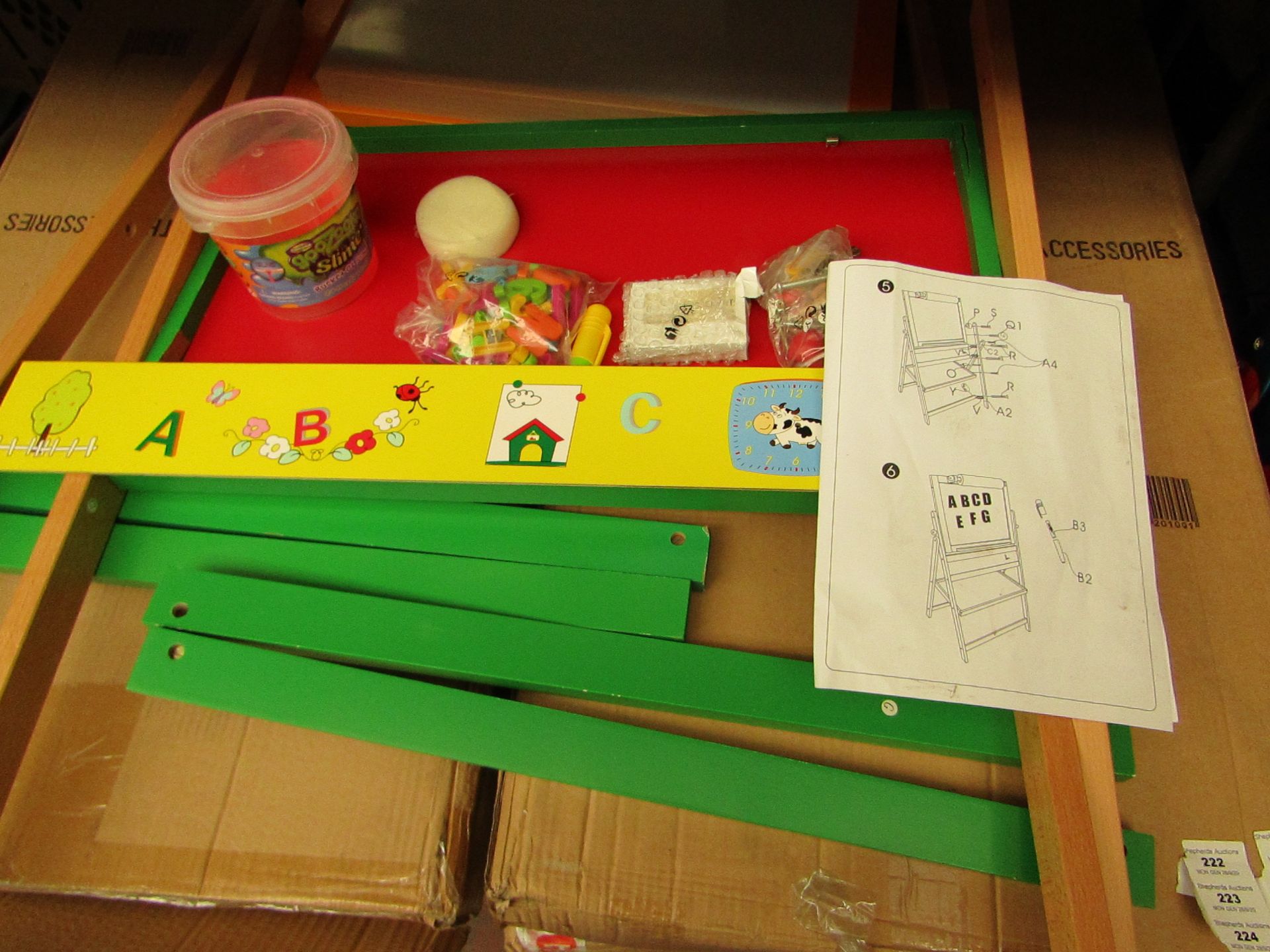 Children's Chalkboard/ ActivityBoard/ Easel with Accessories - Unchecked & Boxed.