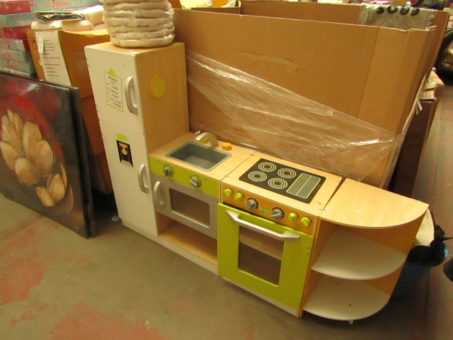 Wooden Play Kitchen. Has a few scuffs but still usable