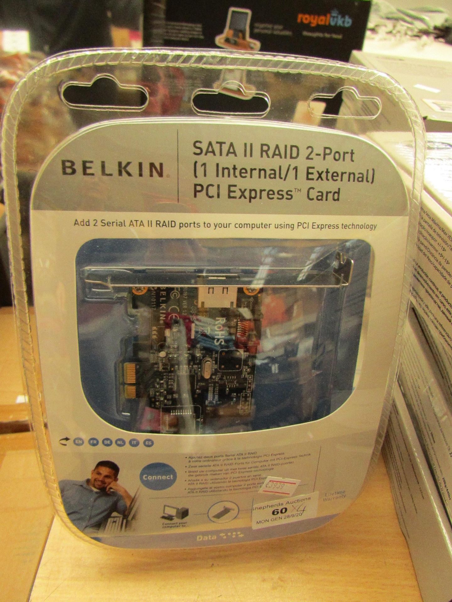 4 x Belkin Sata Raid 2 Port PCI Express Cards. Unsued & Blister Packed