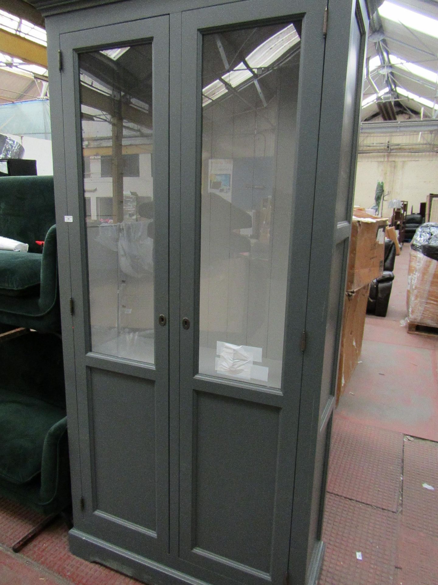 | 1X | METTE TALL DISPLAY CABINET | MISSING SHELVES AND HAS SOME DAMAGE AND MARKS | RRP CIRCA £