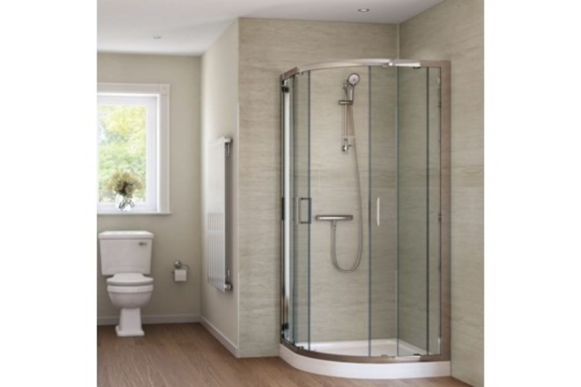 6x Splash Panel 2 sided shower wall kit in SANDSTONE, new and boxed, the kit contains 2 1200x1200