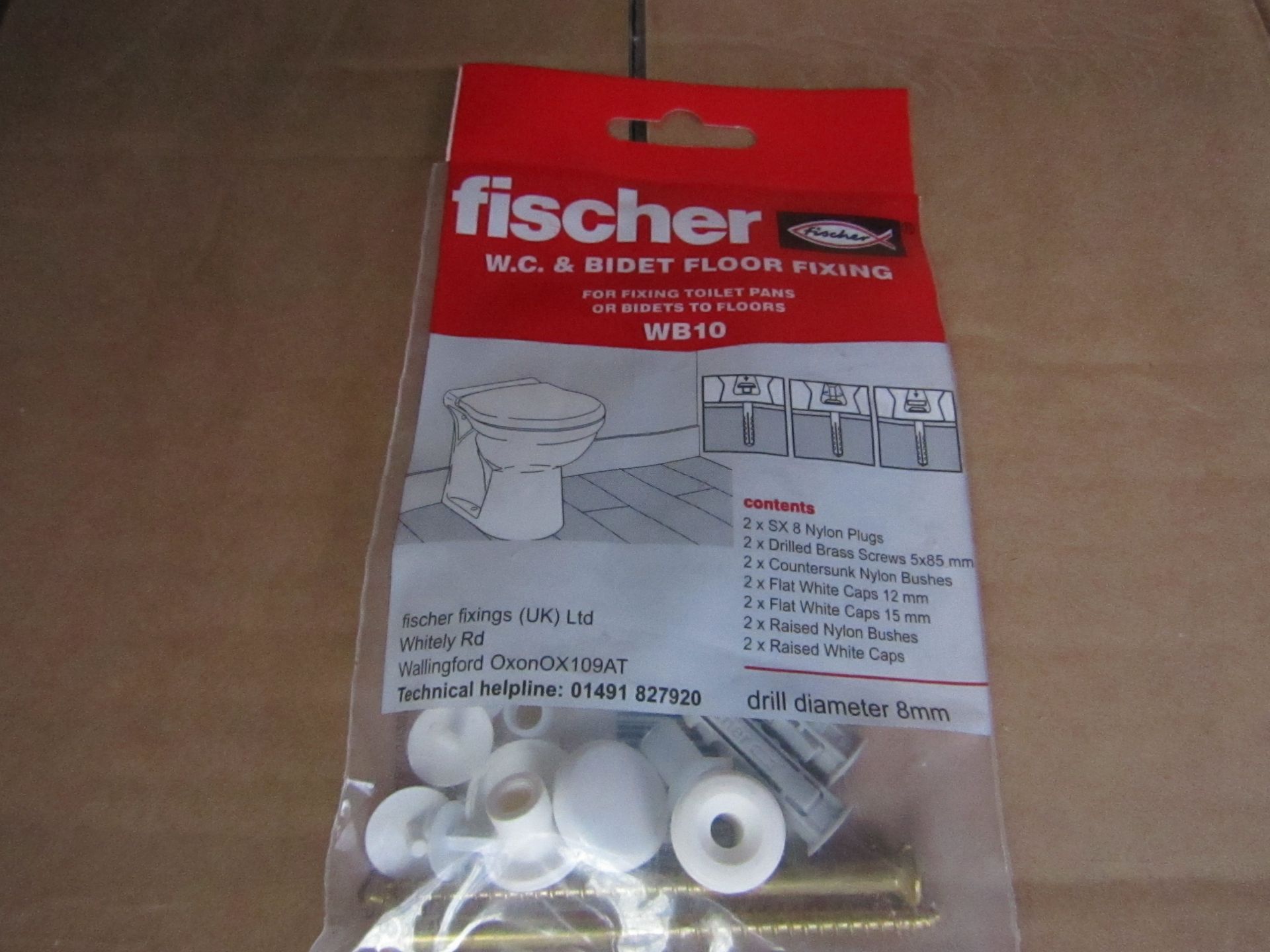 5x Fischer - W.C. & Biget Floor Fixing (Pack of 2) - New & Packaged.