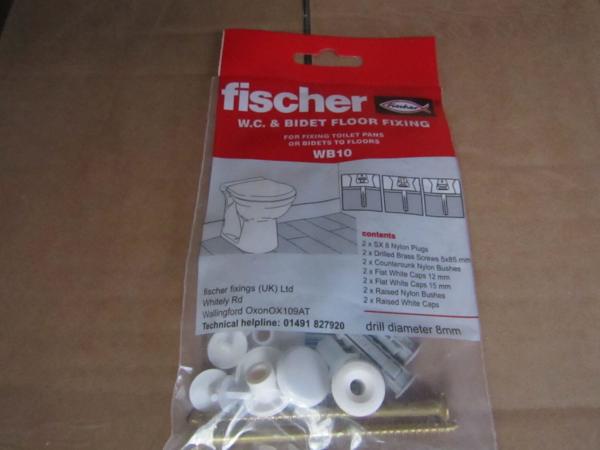 5x Fischer - W.C. & Biget Floor Fixing (Pack of 2) - New & Packaged.