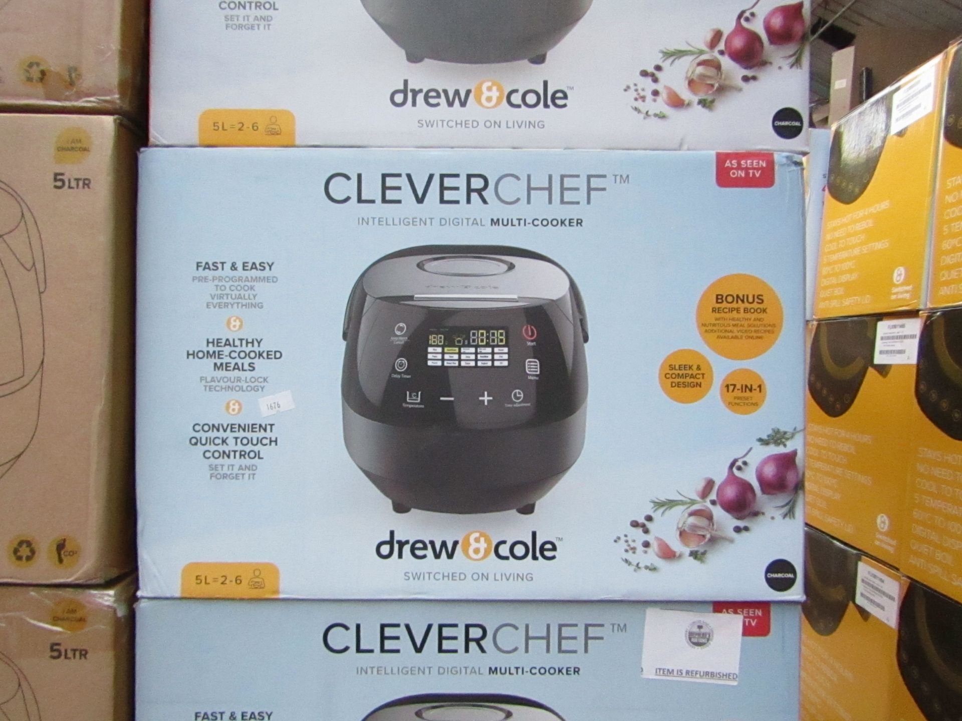 | 1X | DREW AND COLE CLEVER CHEF | BOXED AND REFURBISHED | NO ONLINE RESALE | SKU - | RRP £69.99 |