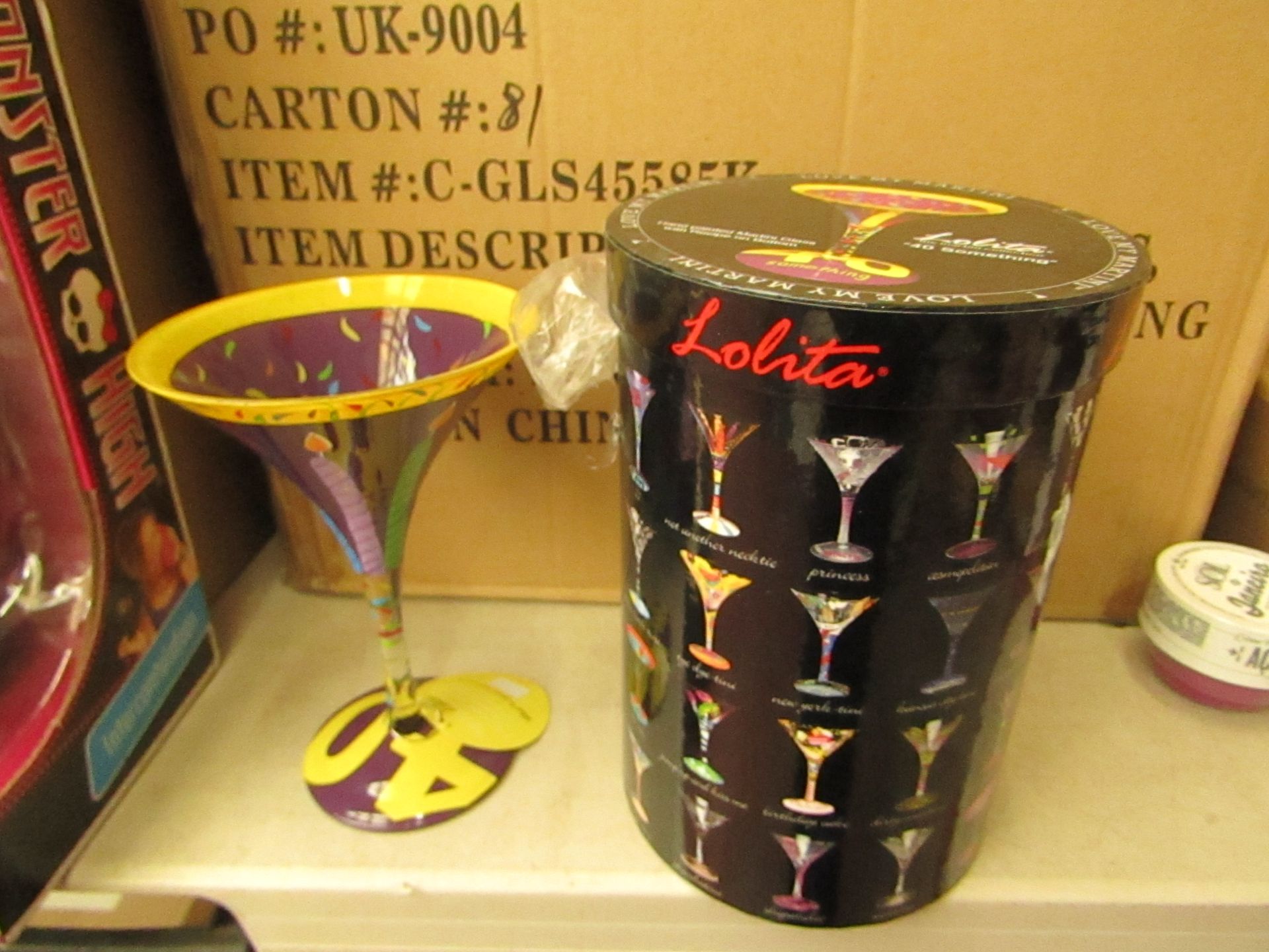 12 x Lolita Decorative "40 Something" Martini Glasses in  presentation box new