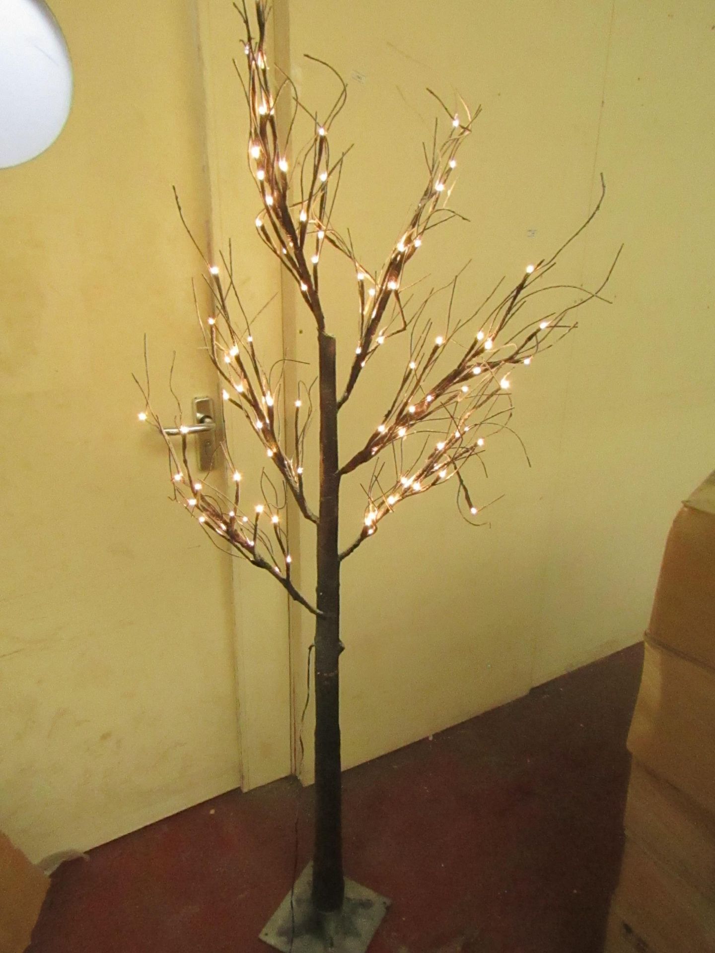 6 Foot Pre Lit Brown Twig Tree. Boxed but untested