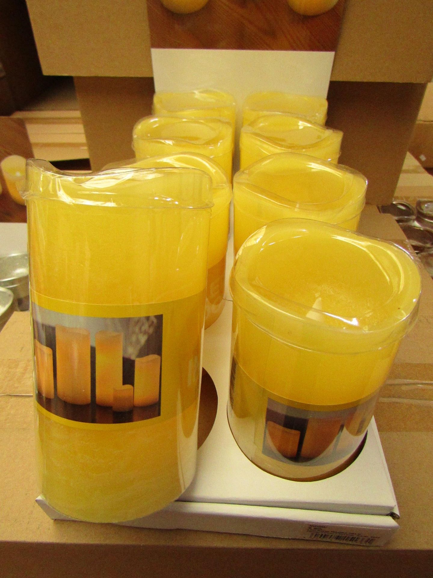 8 x Indoor Battery Operated LED Candles with 4hr or 8hr auto options new &  packaged (batteries