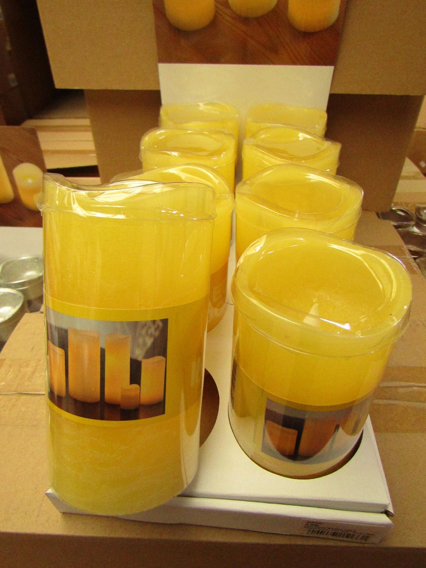 8 x Indoor Battery Operated LED Candles with 4hr or 8hr auto options new &  packaged (batteries