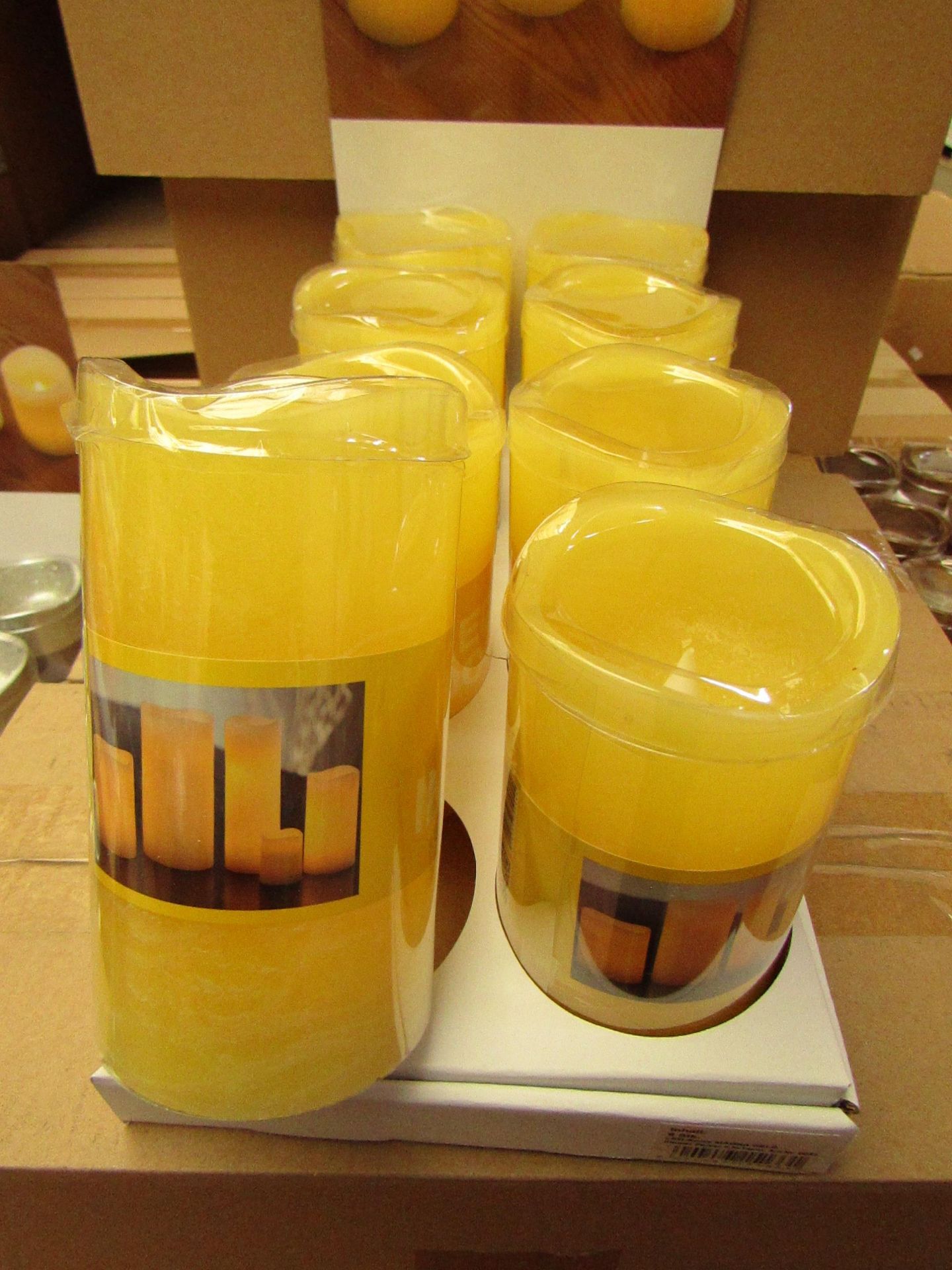 8 x Indoor Battery Operated LED Candles with 4hr or 8hr auto options new &  packaged (batteries