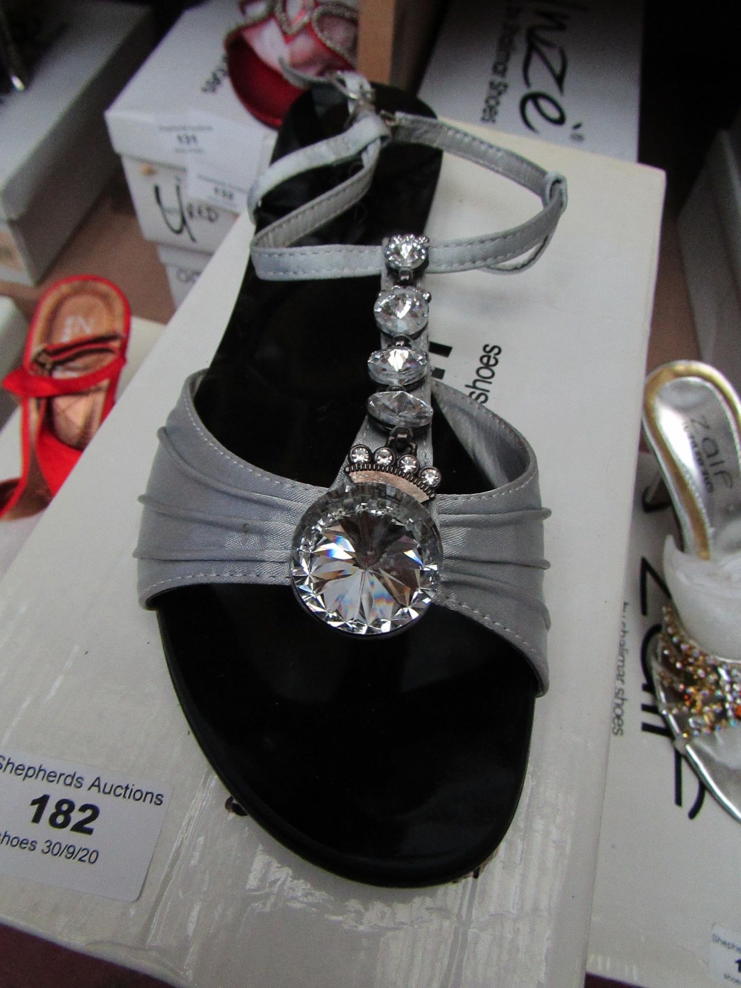 Zaif by Shalamar Shoes Ladies Silver & Embelished Shoes size 4 new & boxed see image for design