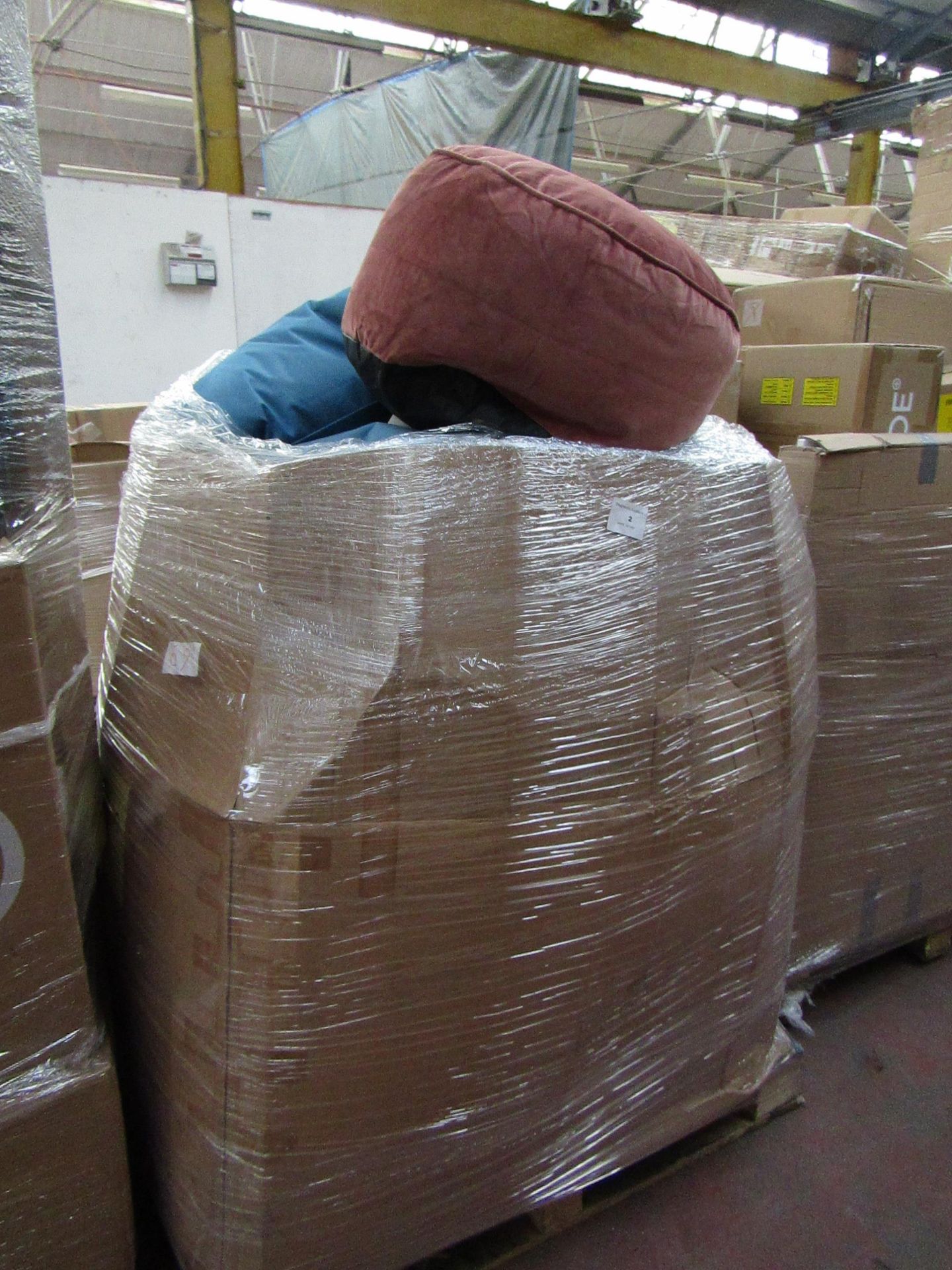 | 1x | PALLET OF MADE.COM SOFT FURNISHING WHICH APPEARS TO INCLUDE BEAN BAGS, FOOT STOOLS AND