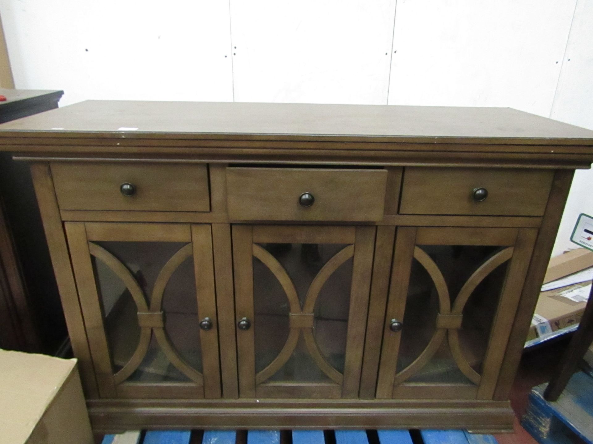 Bayside 3 door, 3 drawer sideboard unit, has a few marks on top.