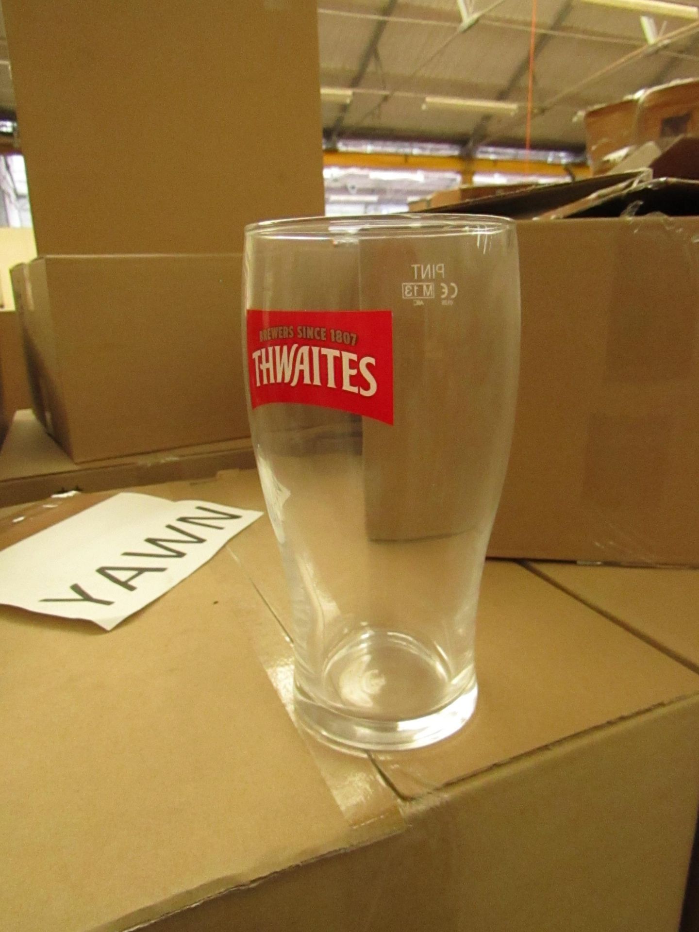 Box of 12 Thwaites - Decorated Pint Glasses - All New & Boxed.