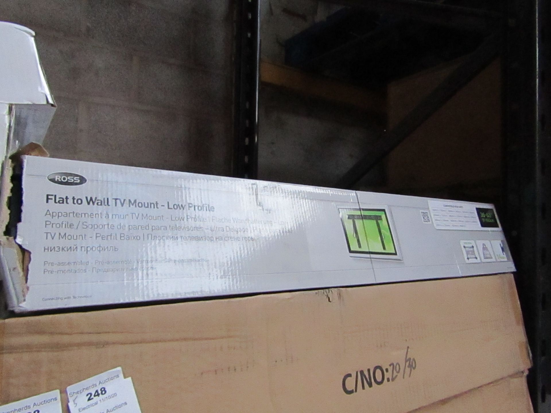 Ross - Flat To Wall TV Mount - Low Profile 36 - 63" - New & Boxed.