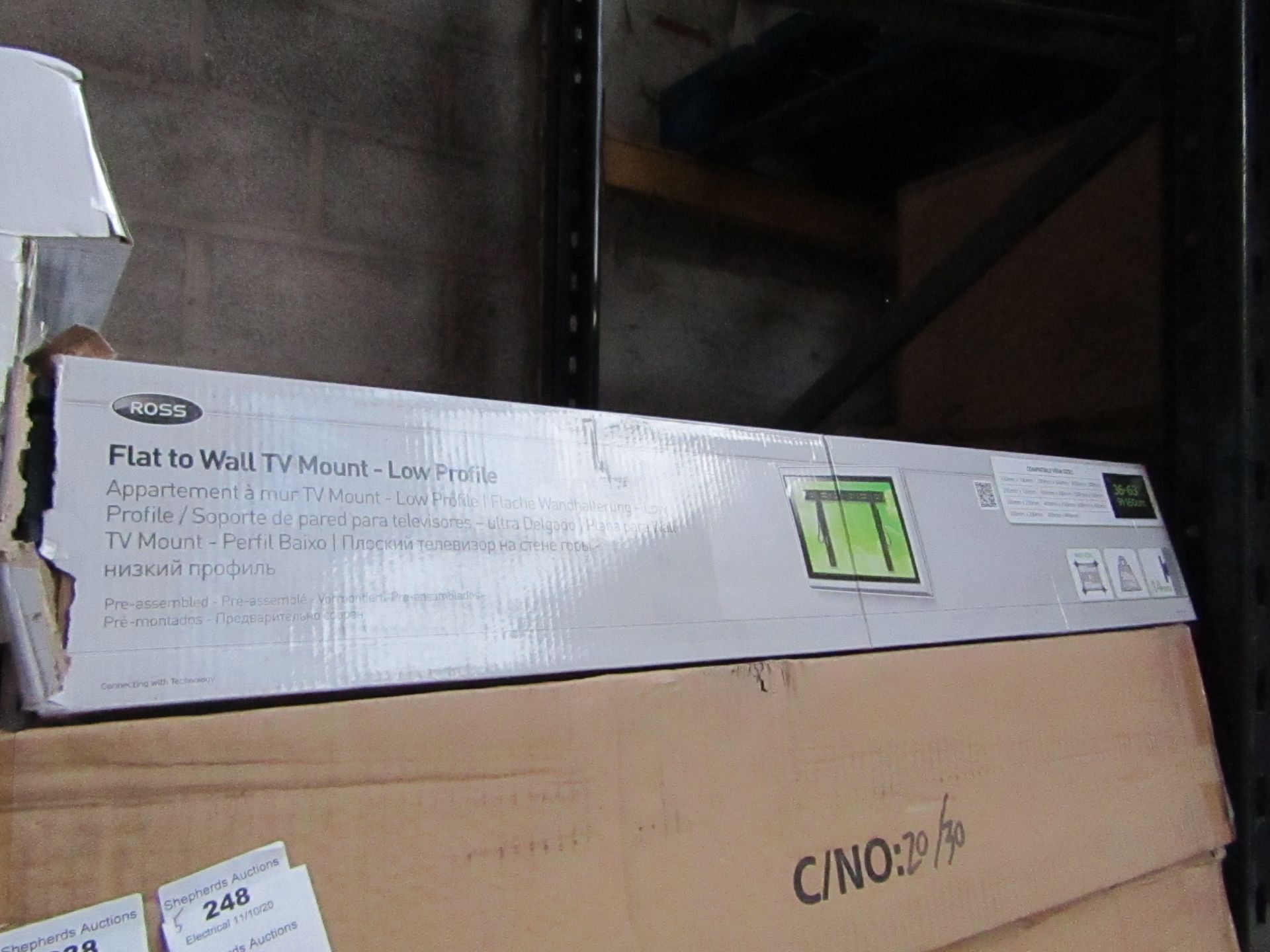 Ross - Flat To Wall TV Mount - Low Profile 36 - 63" - New & Boxed.