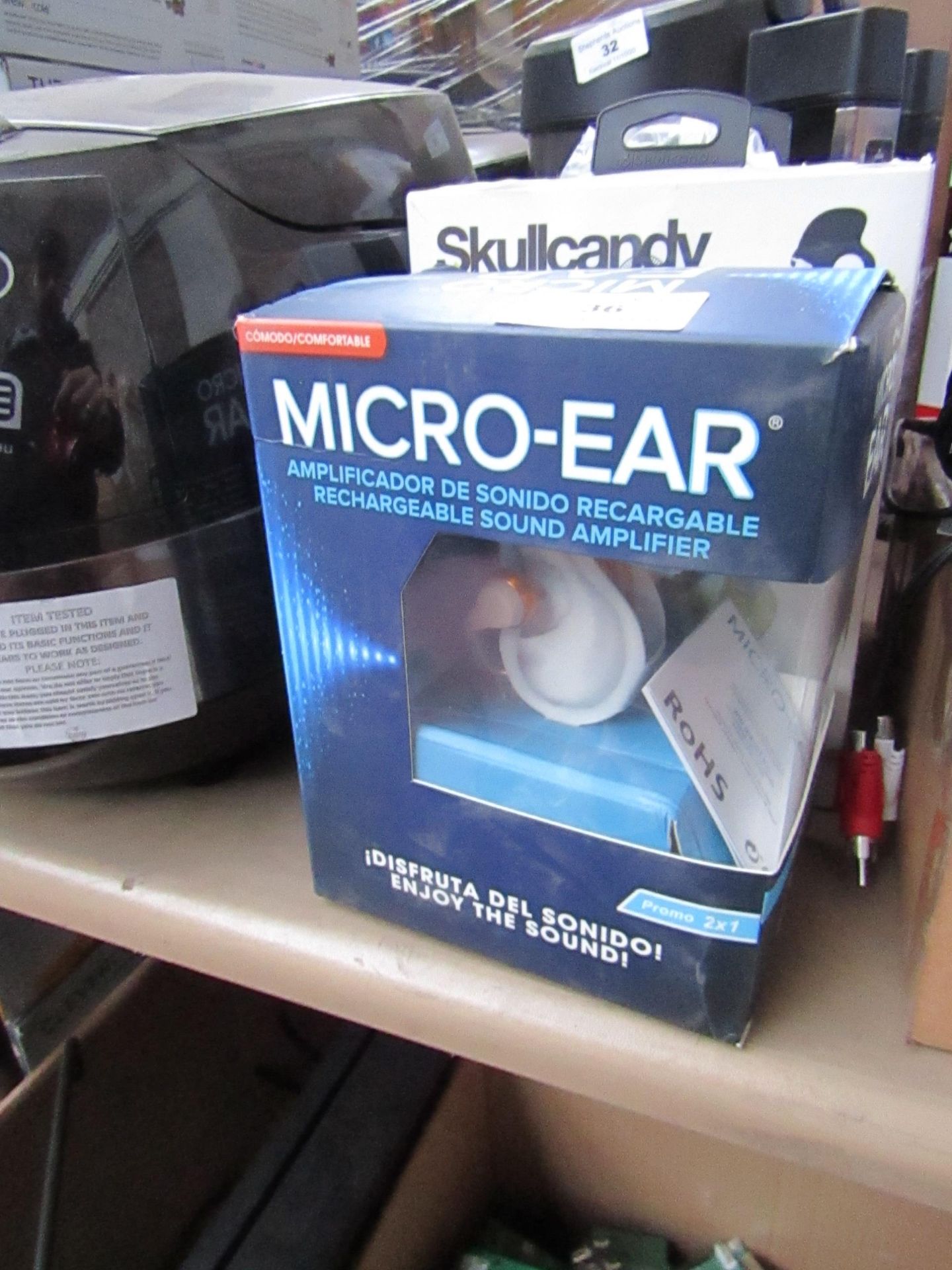 Micro-Ear - Rechargeable Earing Aid - Untested & Boxed.