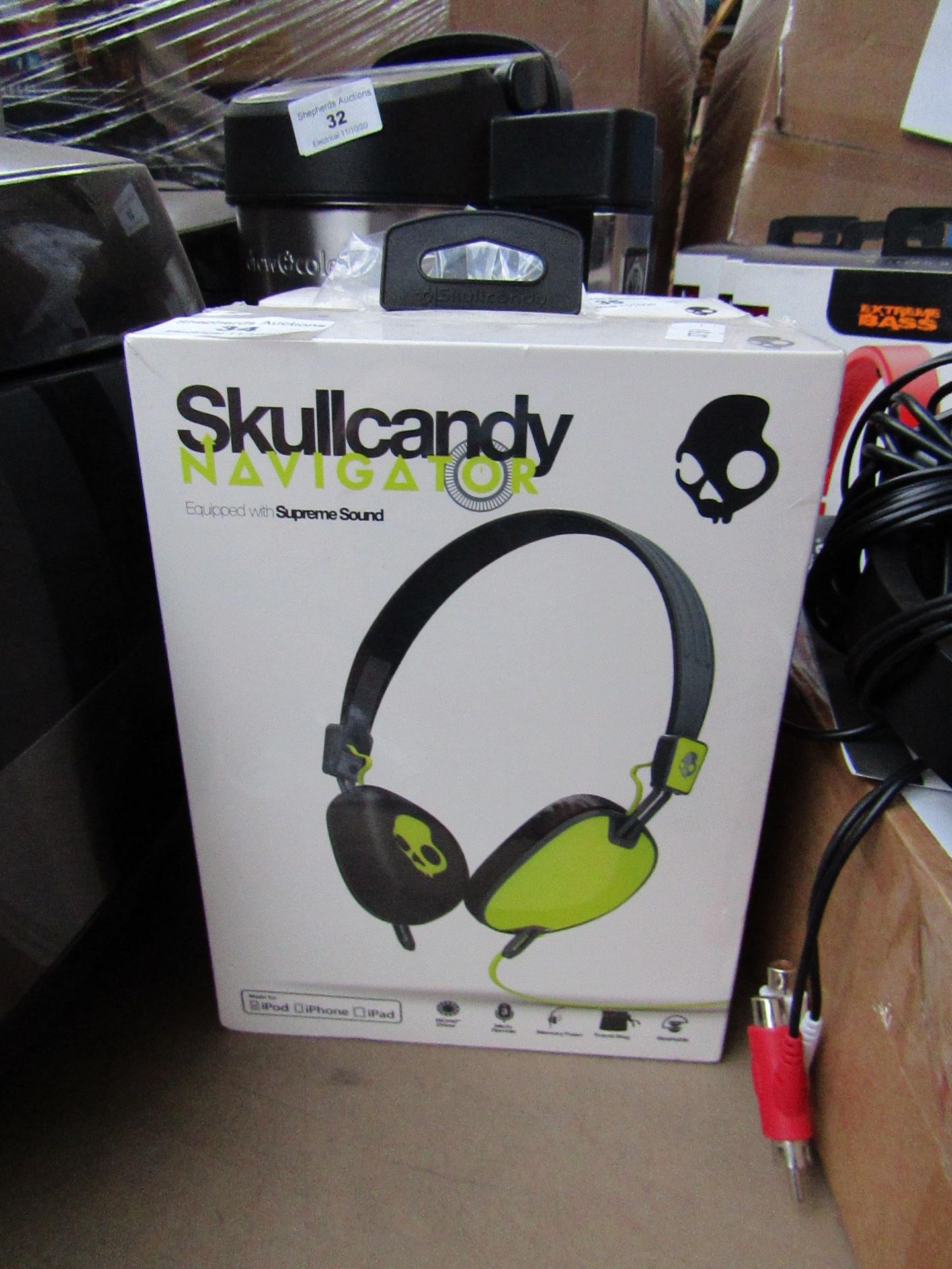 Skull Candy on ear headphones, brand new and boxed.