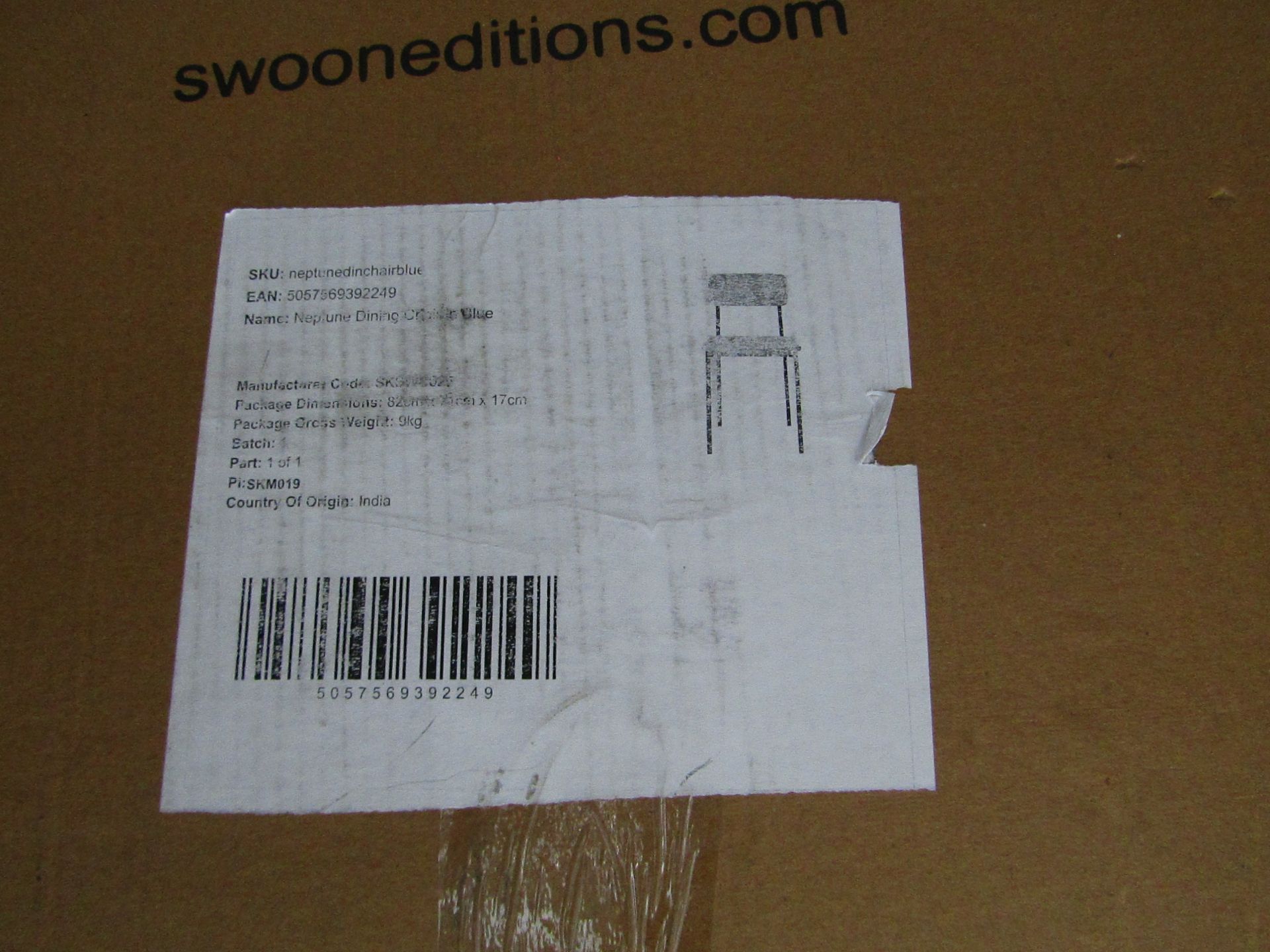 | 1X | SWOON NEPTUNE DINING CHAIR | UNCHECKED AND BOXED | RRP CIRCA £140.00 |