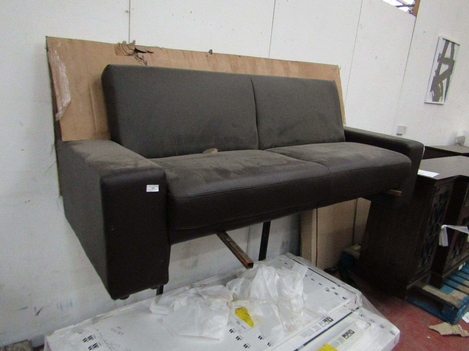 2 Seater Fold down back sofa bed, mechanism is working correctly.