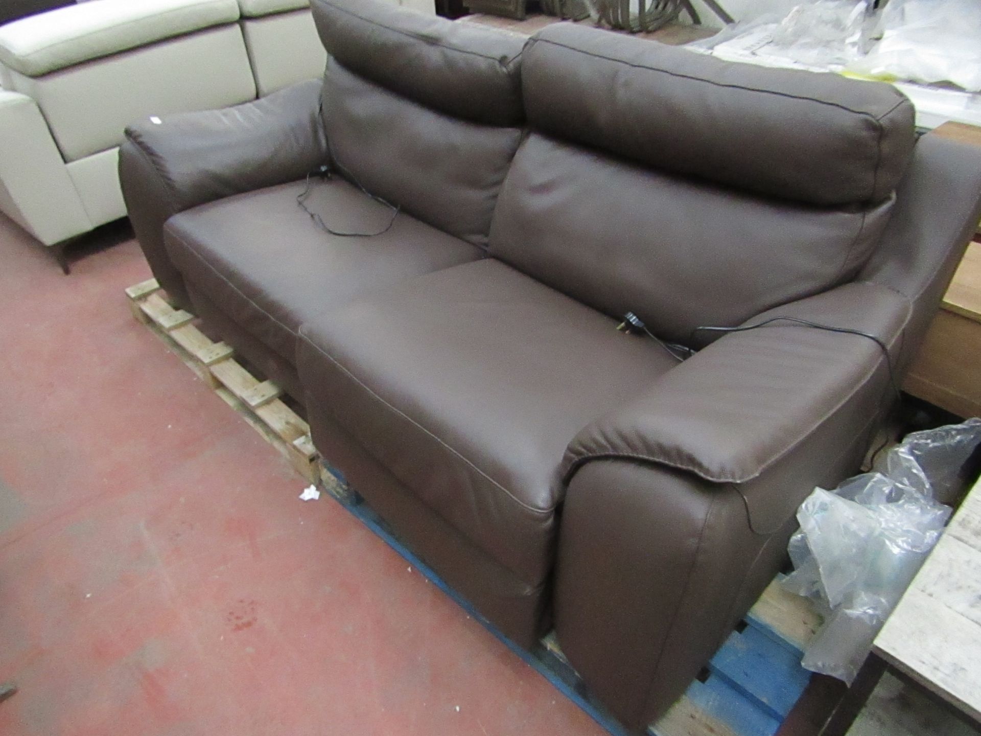 Costco 2 seater leather recliner sofa, untested.
