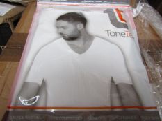 | 48x | TONE TEE V NECK COMPRESSION T-SHIRT WHITE XL | PACKAGED & BOXED | SKU 1508038582739 | RRP £