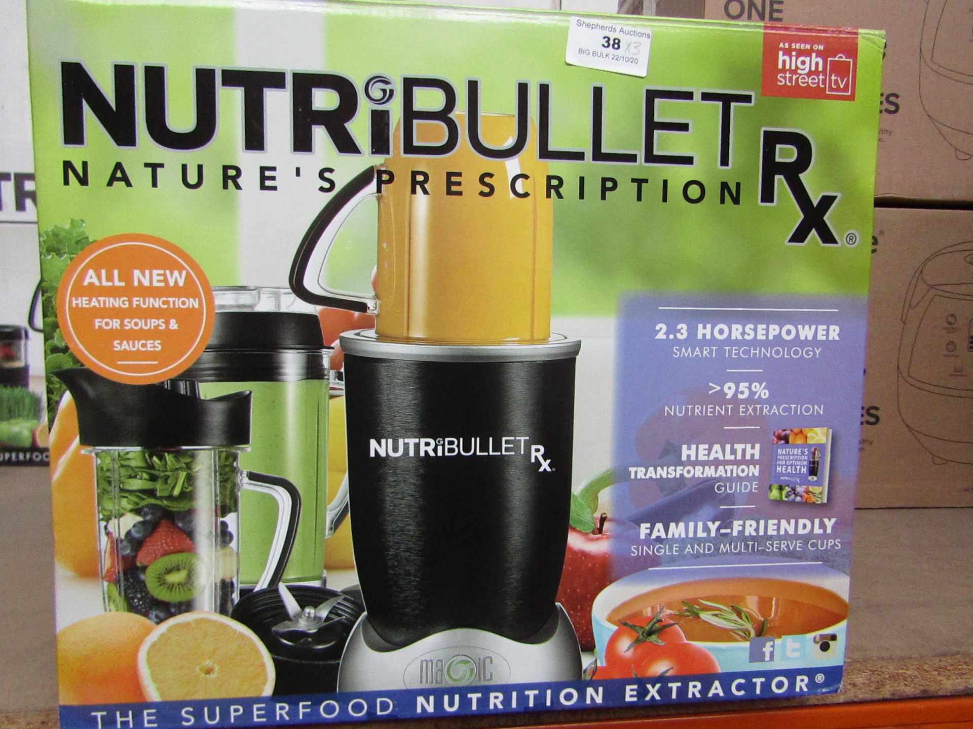 | 3X | NUTRIBULLET RX | UNCHECKED AND BOXED | NO ONLINE RE-SALE | SKU C5060191461238 | RRP £129.99 |