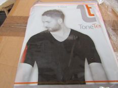 | 48x | TONE TEE V NECK COMPRESSION BLACK T-SHIRT XL | PACKAGED & BOXED | SKU 1508038582739 | RRP £