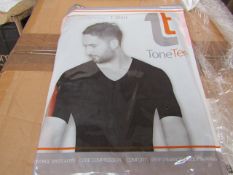 | 48x | TONE TEE V NECK COMPRESSION T-SHIRT BLACK XL | PACKAGED & BOXED | SKU 1508038582739 | RRP £