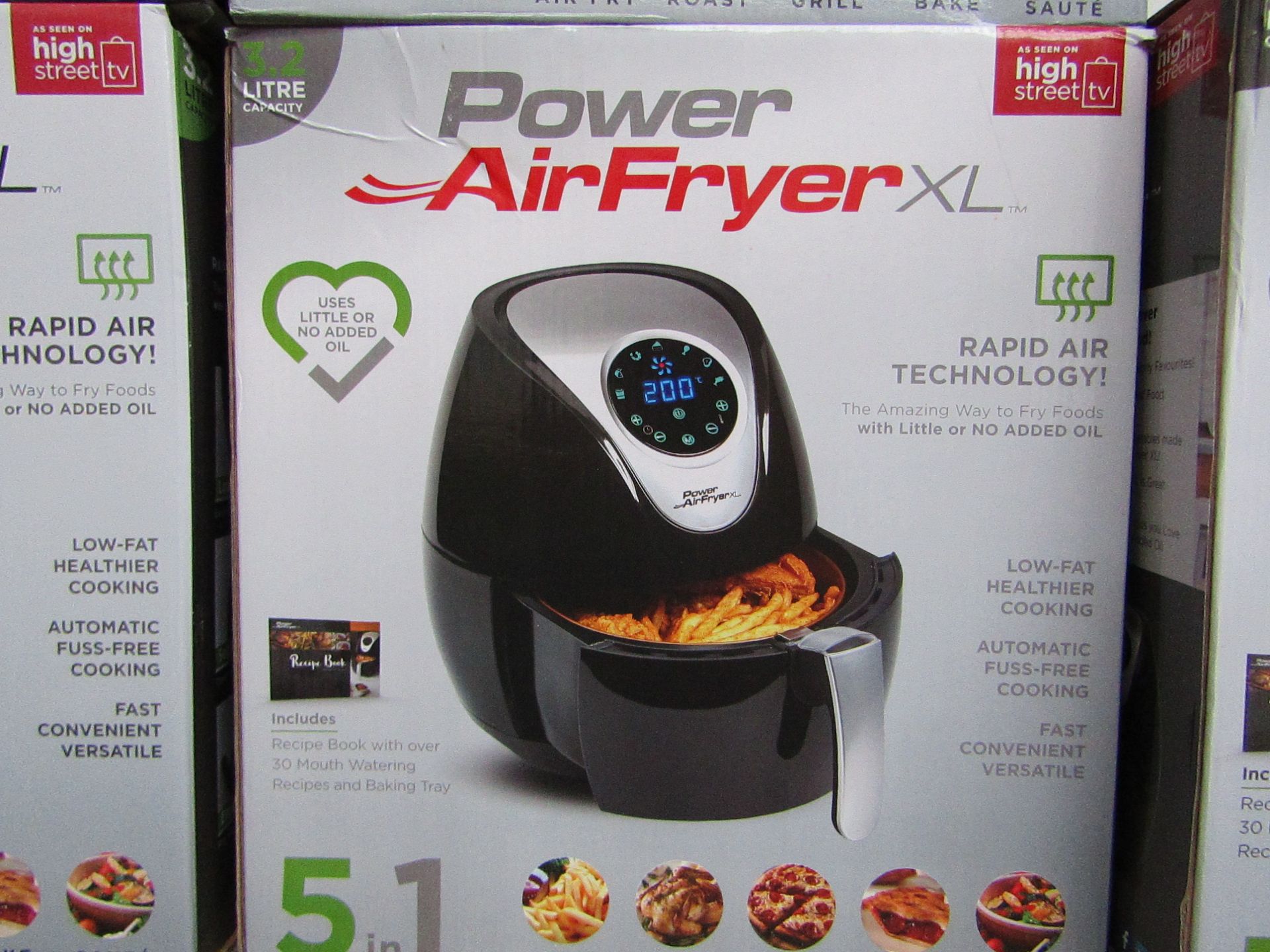| 5x | POWER AIR FRYER 3.2L | UNCHECKED AND BOXED | NO ONLINE RE-SALE | SKU 5060191468053| RRP £79.