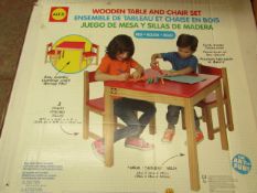 Alex Wooden Table & Chair Set in Red. Boxed but unchecked