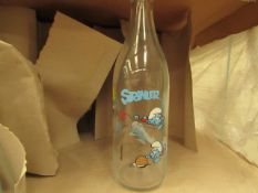 12 x Smurf design Bottles. Unused