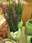 2x Artificial Lavender Plants in Green Planter - Unused.