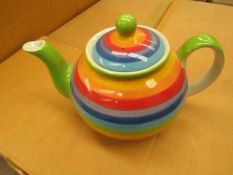 2 x Large Rainbow Design teapots. New