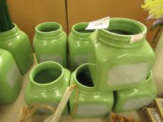 6x Green Planter Pots - All Unused.