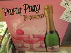 Party Pong Prosecco - Includes 12 Plastic Cups & 3 Pink Ping Pong Balls - Unused & Boxed.