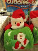 SuperSoft - Christmas Cuddles - Adorable Soft Toy & Blanket - Blanket Size 39" x 28" - New & Boxed.