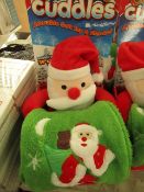 SuperSoft - Christmas Cuddles - Adorable Soft Toy & Blanket - Blanket Size 39" x 28" - New & Boxed.