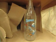 12 x Smurf design Bottles. Unused