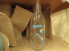 12 x Smurf design Bottles. Unused