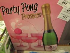 Party Pong Prosecco - Includes 12 Plastic Cups & 3 Pink Ping Pong Balls - Unused & Boxed.