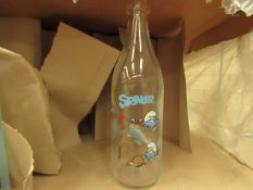 12 x Smurf design Bottles. Unused