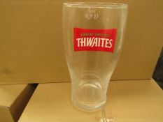 Box of 12 Thwaites Pint Glasses. New & Boxed