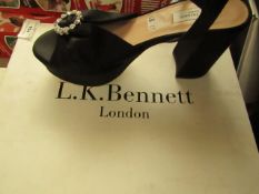 L.K Bennett - Eline Satin Black Heels - Size 36 - New & Boxed. RRP £235.