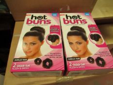 2 x JML Hot Buns Dark hair sets. New & Boxed