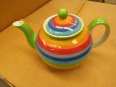 2 x Large Rainbow Design teapots. New